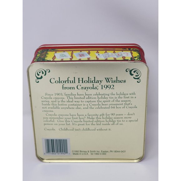 Vintage Crayola Crayons Trade Mark 1992 Holiday Edition‎ Tin Box - Picture 7 of 11